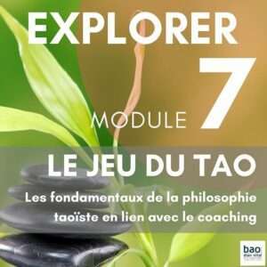 -- Les fondamentaux de la philosophie taoïste en lien avec le coaching. -- Les bases des énergies Yin et Yang / Lien entre le coaching et les éléments Terre, Air, Eau, Feu, / le lien corps/émotions). -- Approche théorique (courte) du coaching symbolique à travers le Yi King. -- Exercices pratiques (de type constellations) en lien avec l’équilibre YIN et Yang. --,Découverte du jeu du TAO combinant différentes sagesses traditionnelles avec les toutes dernières recherches en neuropsychologie, dans un voyage initiatique, la Quête au cœur des 4 éléments. -- Les réponses apportées par le jeu en matière de quête personnelle sont tout à fait stupéfiantes tout comme les analogies avec le coaching en matière d'objectif, de freins, pièges, ressources et stratégies de mise en application. Terre, Air, Eau, Feu, chacun des éléments correspond à une étape du voyage du Héros pour les 4 ou 5 participants guidés par un Maître du jeu... Une expérience unique à vivre de l'intérieur avec un feedback riche de la part des autres participants pour évoluer sur des thèmes choisis.